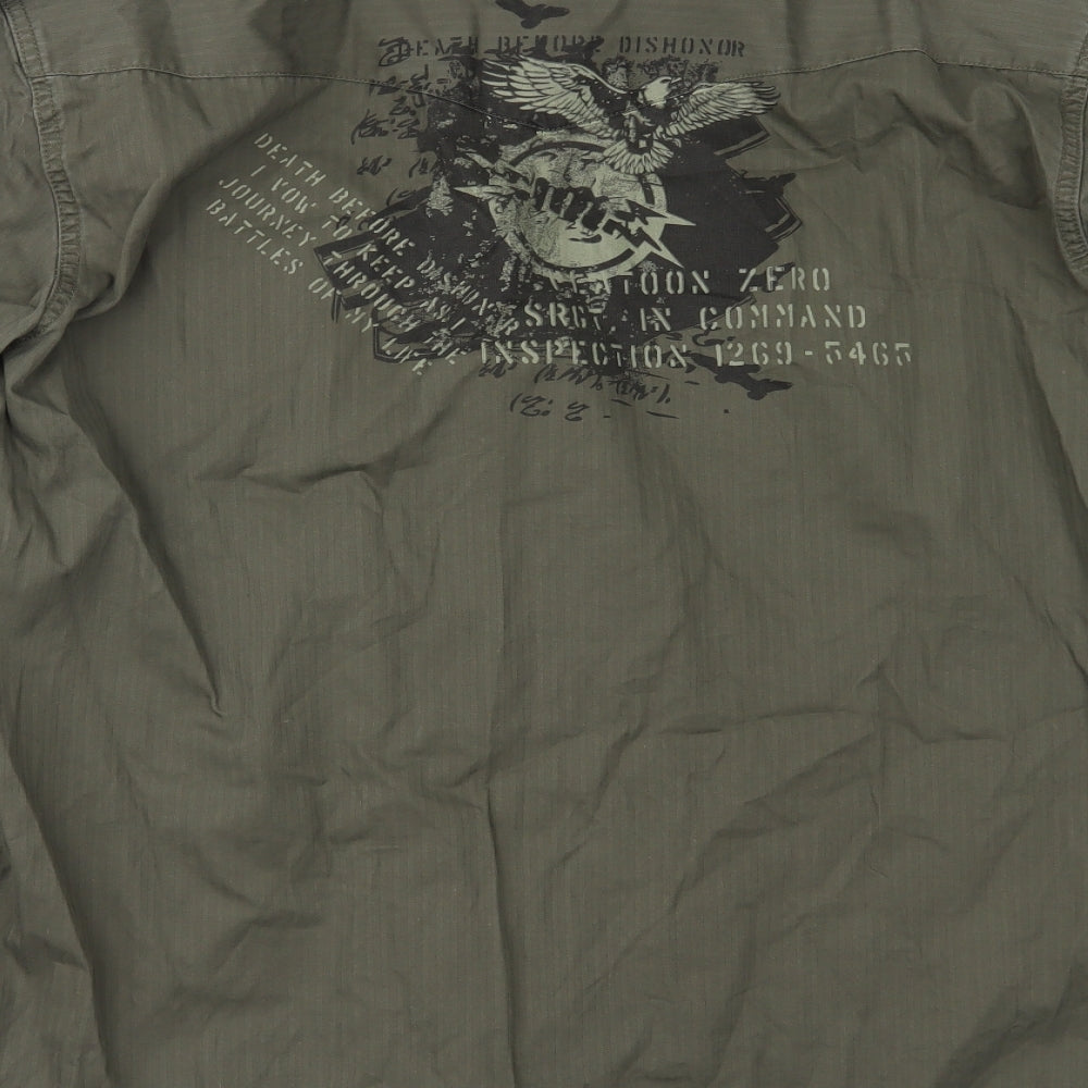 Point Zero Mens Green    Button-Up Size XL