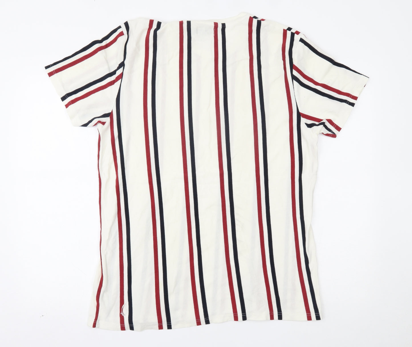 Topman Mens White Striped   T-Shirt Size 2XL