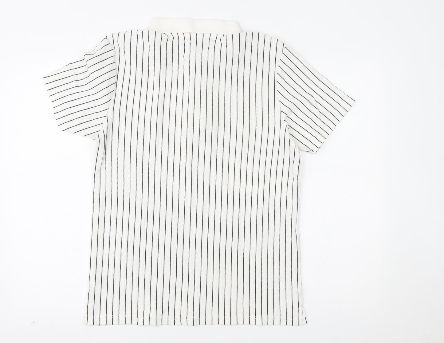 Topman Mens White Striped   Polo Size M
