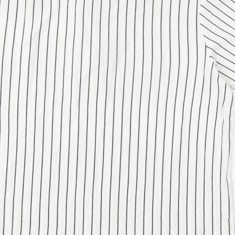 Topman Mens White Striped   Polo Size M