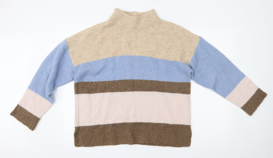 Front view of Next women’s multicoloured striped jumper, size L