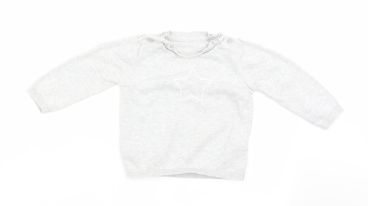 Marks and Spencer Baby Grey   Pullover Jumper Size 9-12 Months  - Start Logo