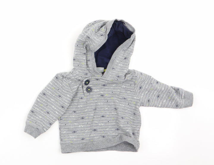 Jarvis Archer Boys Grey Striped  Pullover Jumper Size 9-12 Months  - Hoodie