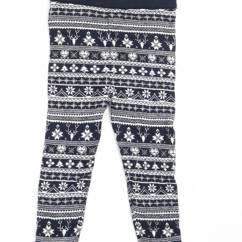 Lupilu Girls Blue Striped  Jogger Leggings Size 12-18 Months  - Christmas Print Knitted