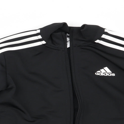 adidas Boys Black   Full Zip Sweatshirt Size 7-8 Years