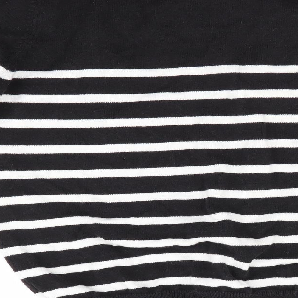PEP & CO Womens Black Striped  Cardigan Jumper Size 8