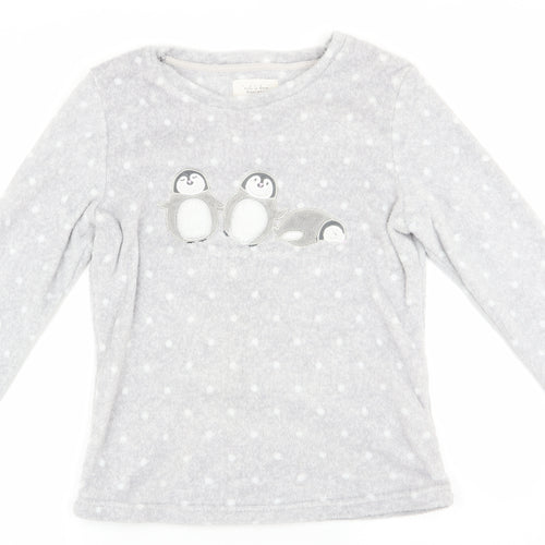 Made to Dream Womens Grey Polka Dot   Pyjama Top Size M  - Penguin Logo