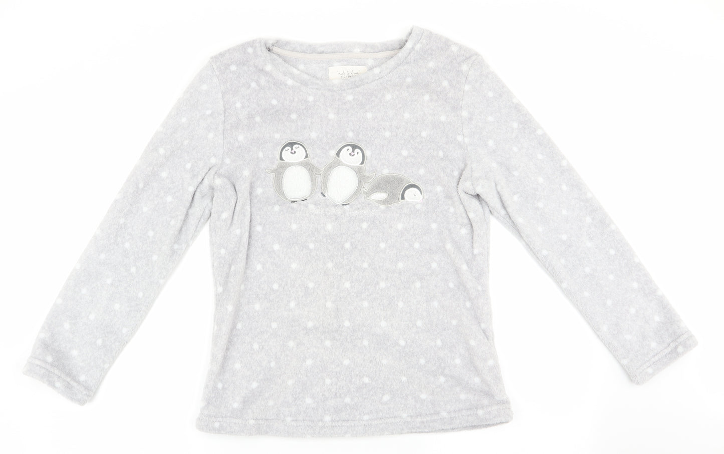Made to Dream Womens Grey Polka Dot   Pyjama Top Size M  - Penguin Logo