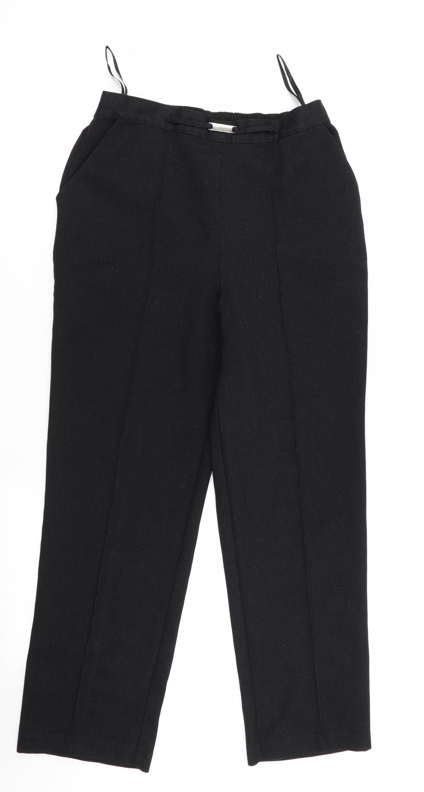 Papaya Womens Black   Trousers  Size 8 L26 in - Back Elastication