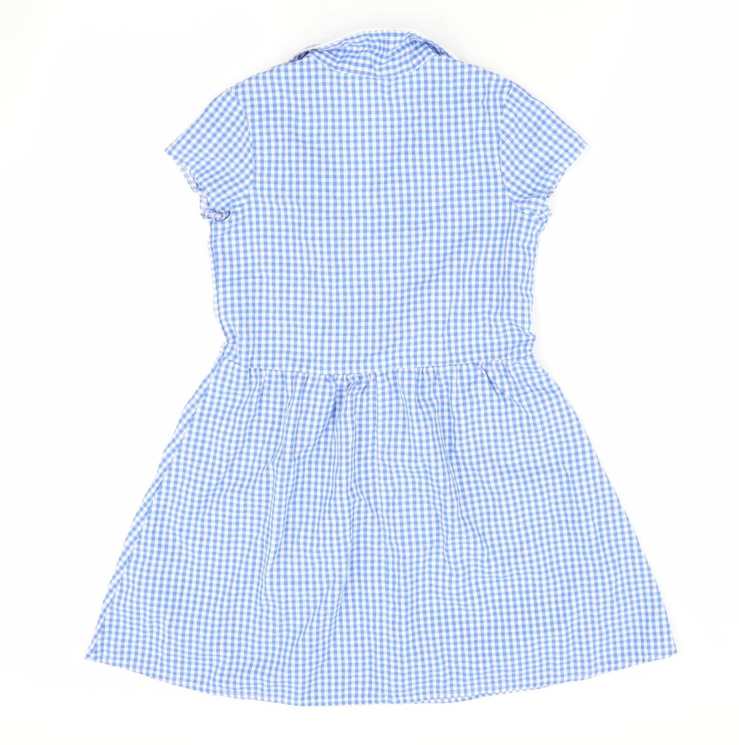 Morrisons Girls Blue Check  A-Line  Size 7-8 Years  - School Dress