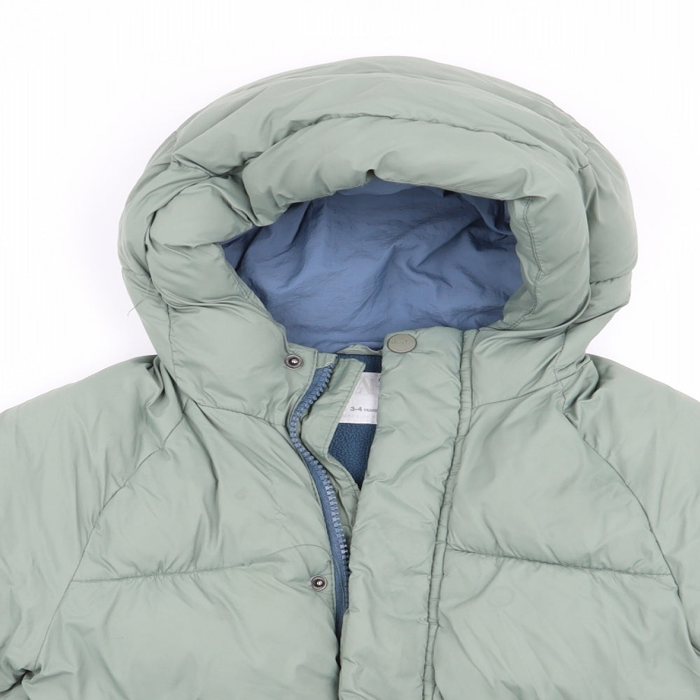Zara Boys Green   Anorak Coat Size 3-4 Years