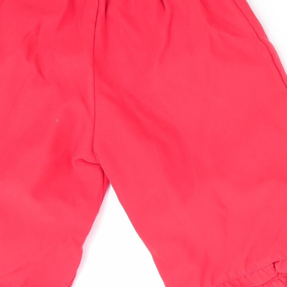 Ladybird Girls Red Floral  Track Pants Trousers Size 6-9 Months  - Floral trim
