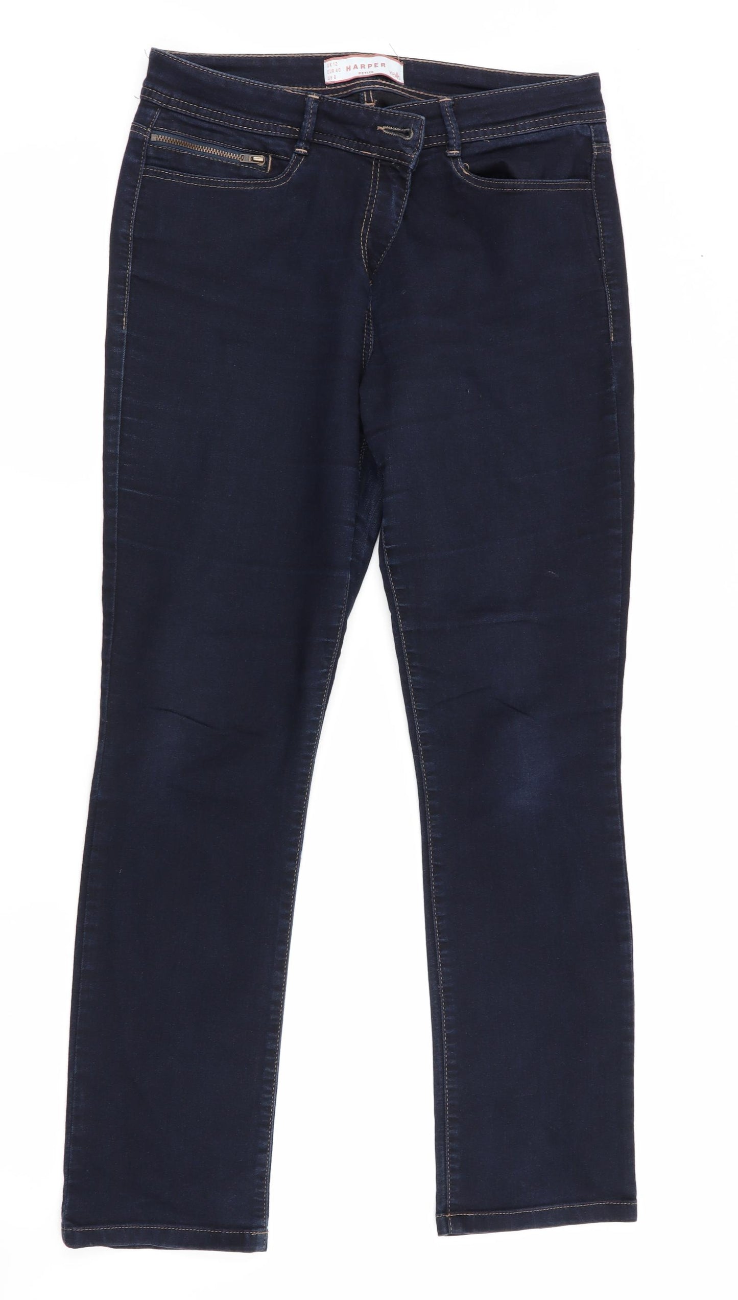Harper by Wallis Womens Blue   Straight Jeans Size 12 L28 in