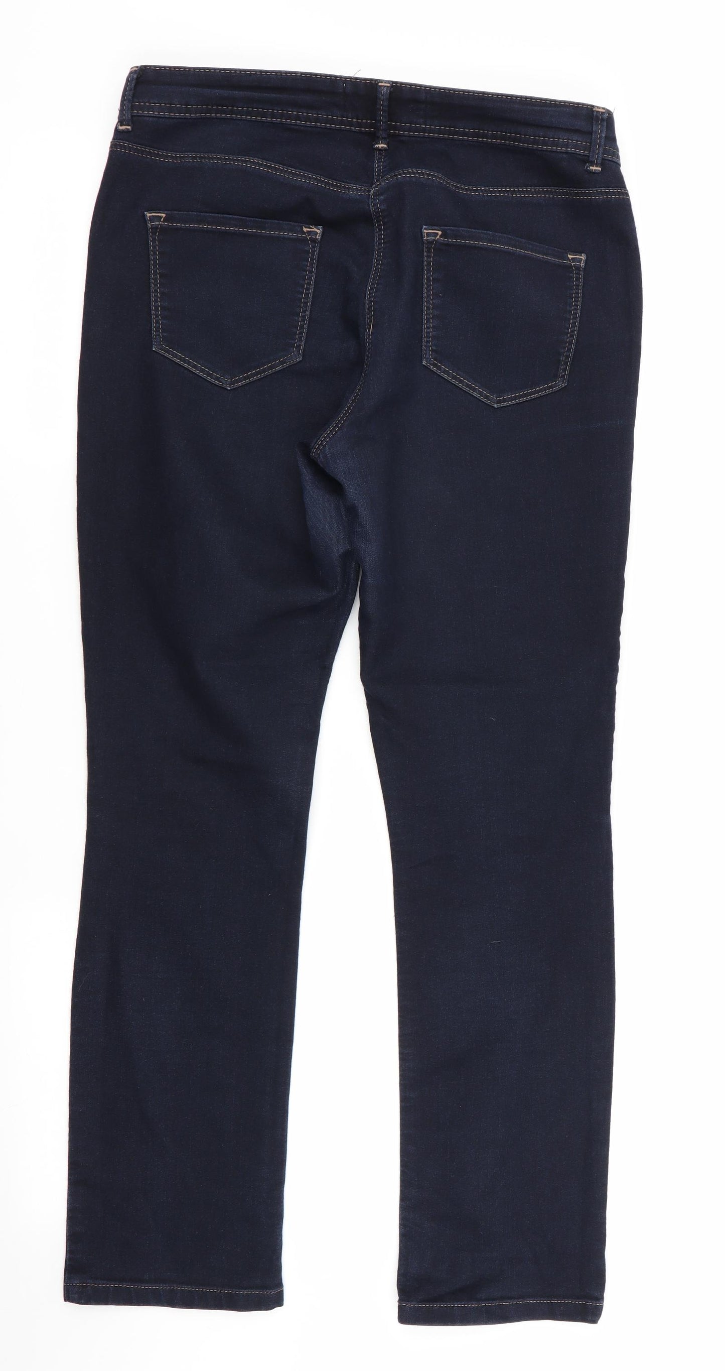 Harper by Wallis Womens Blue   Straight Jeans Size 12 L28 in