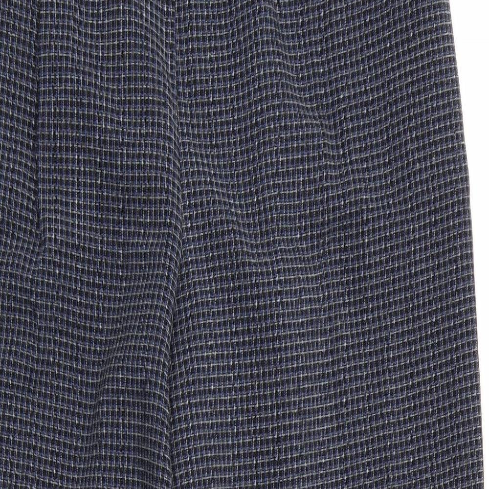Classic Womens Blue Check  Trousers  Size 12 L27 in - elasticated back