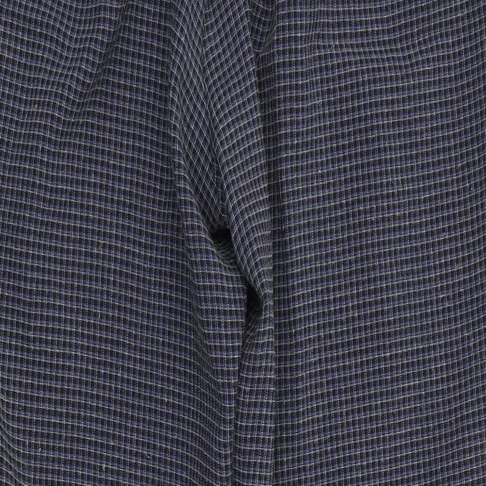 Classic Womens Blue Check  Trousers  Size 12 L27 in - elasticated back