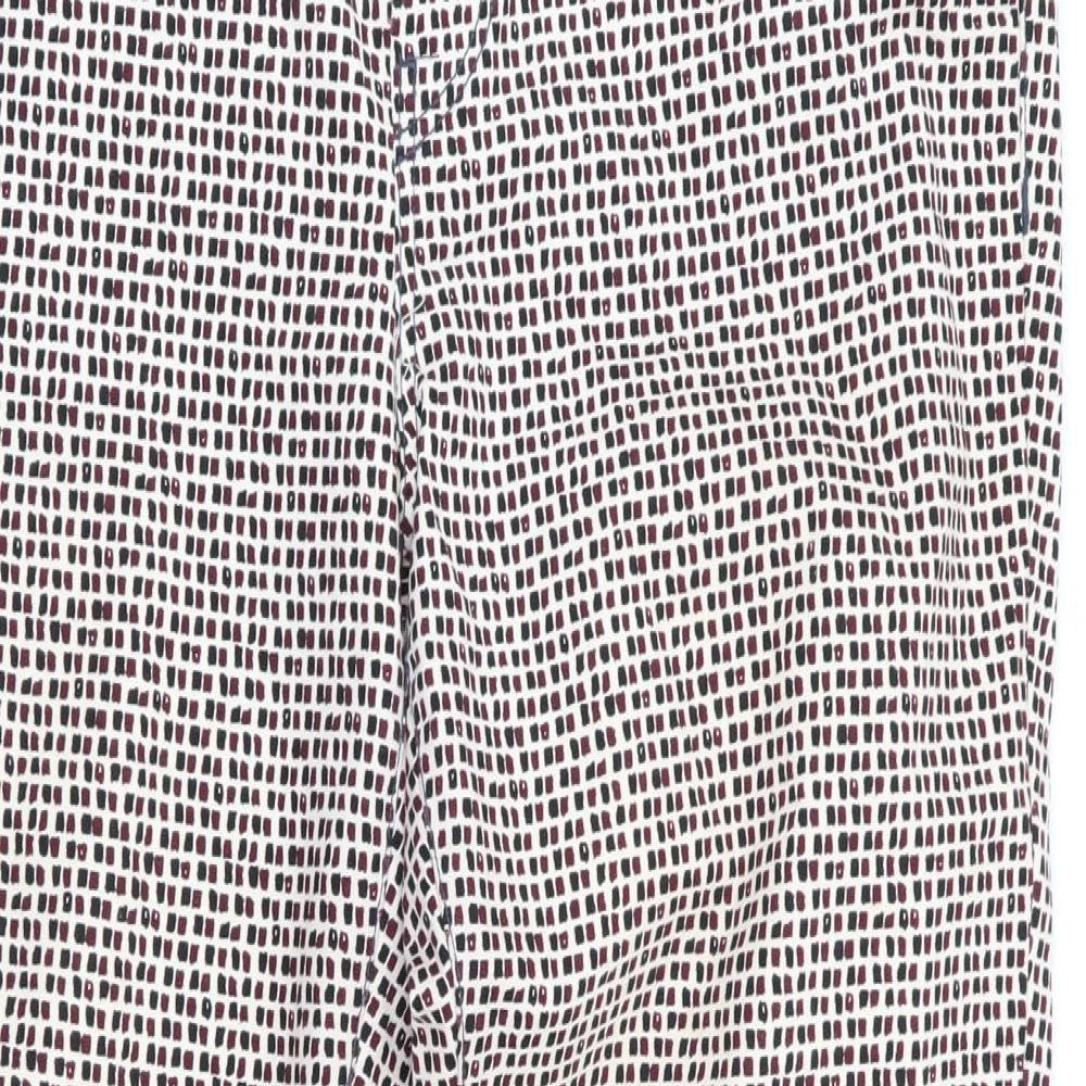 Zara Womens Brown Houndstooth  Capri Trousers Size 12 L26 in