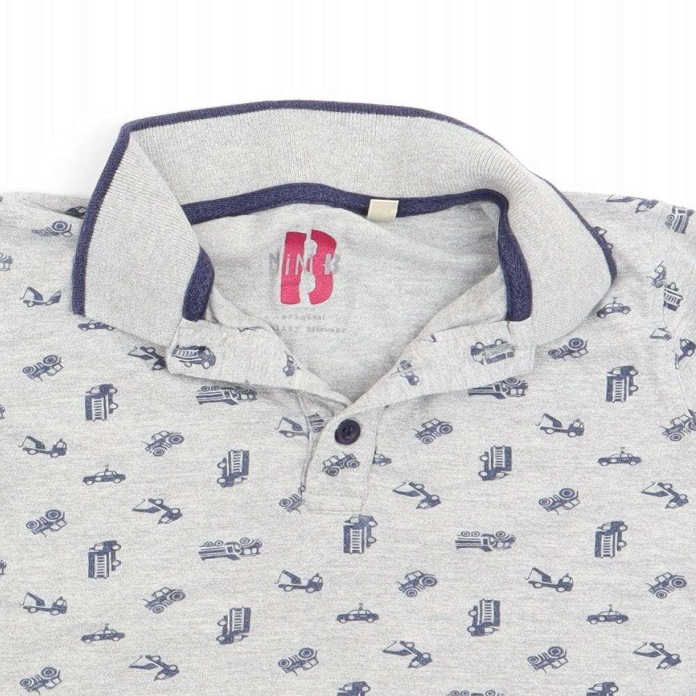 Mini B Boys Grey   Basic Polo Size 4-5 Years  - automobiles