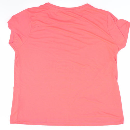 Peacocks Womens Orange   Basic T-Shirt Size 20  - Inhale Positivity Exhale Negativity