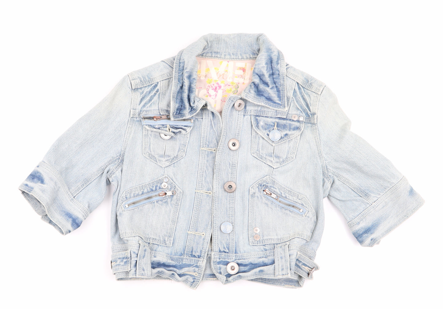 River Island Womens Blue   Jacket  Size 10  - Denim Jacket 3/4 sleeves
