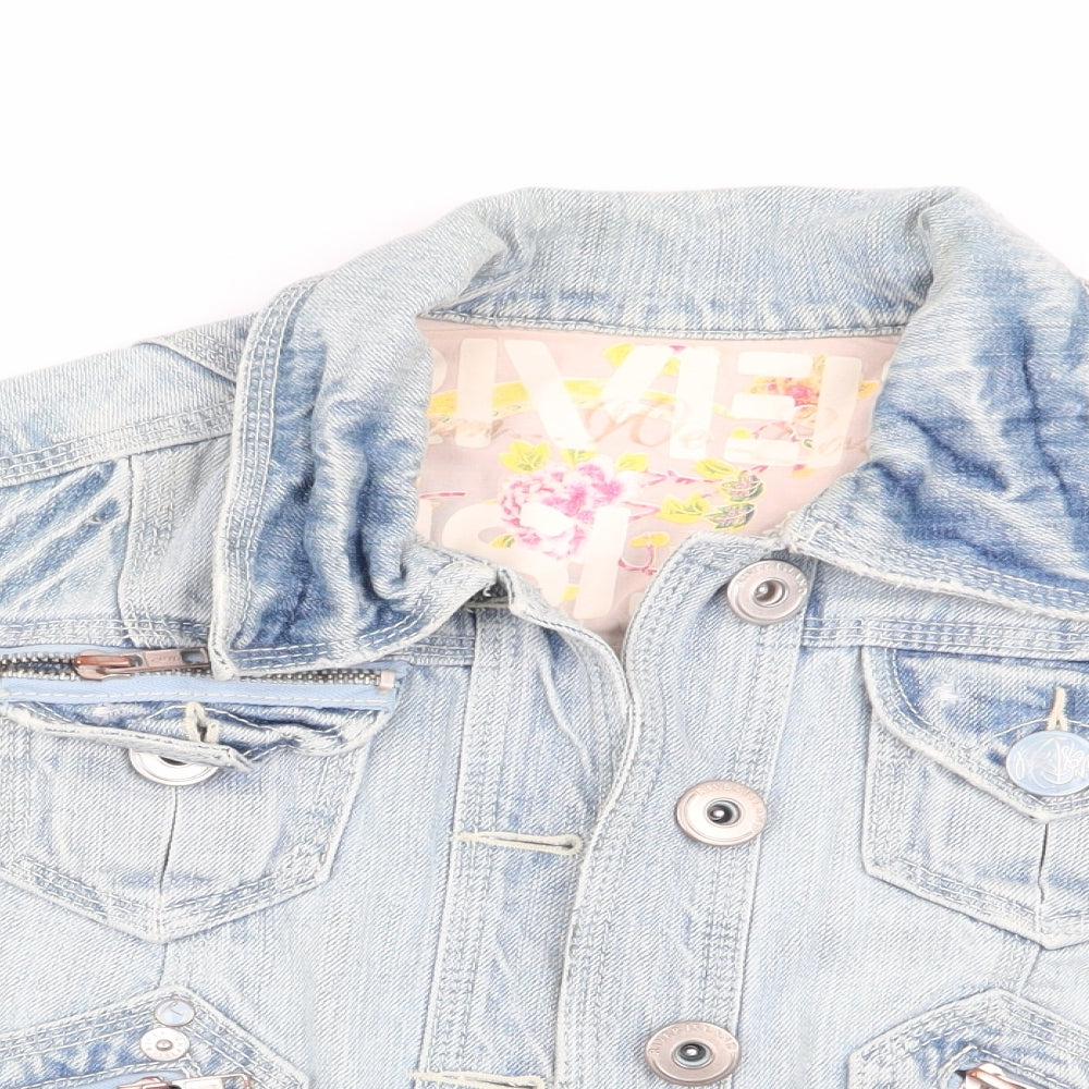 River Island Womens Blue   Jacket  Size 10  - Denim Jacket 3/4 sleeves