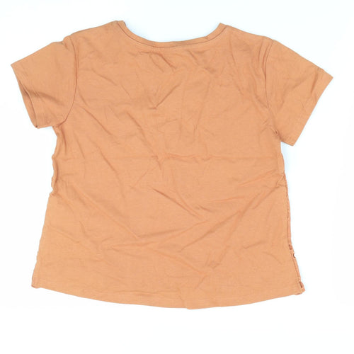Kylie Girls Orange   Basic T-Shirt Size 9-10 Years  - Lace insert to sides