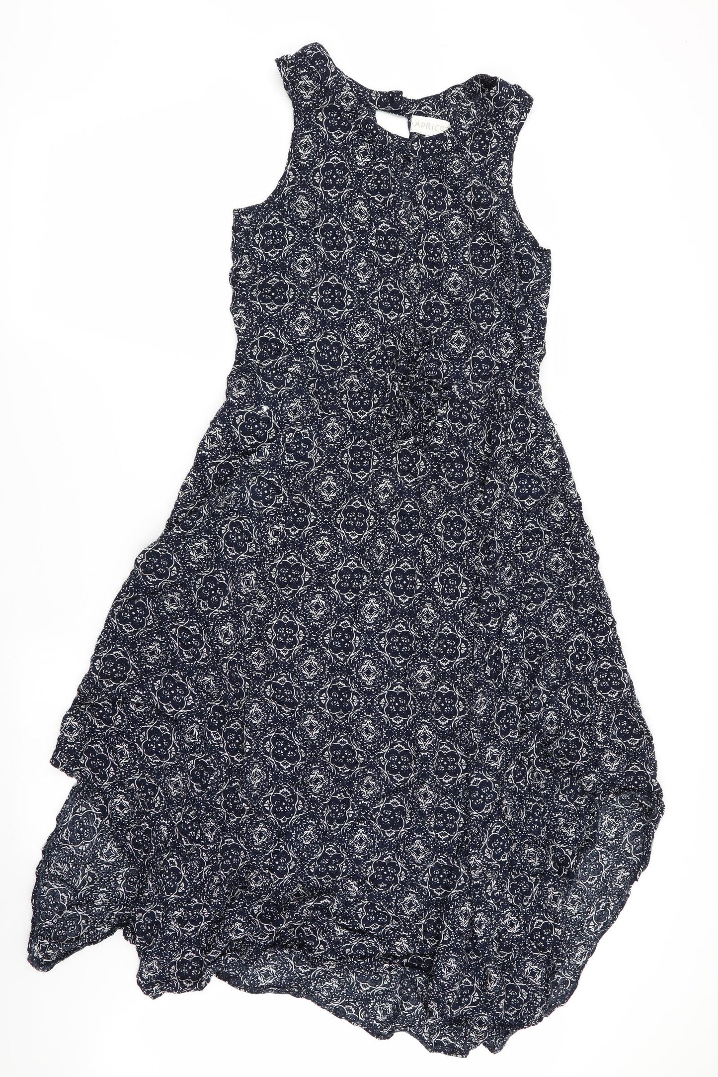 Apricot Womens Blue Floral  Fit & Flare  Size 14  - Hankerchief Hem Dress