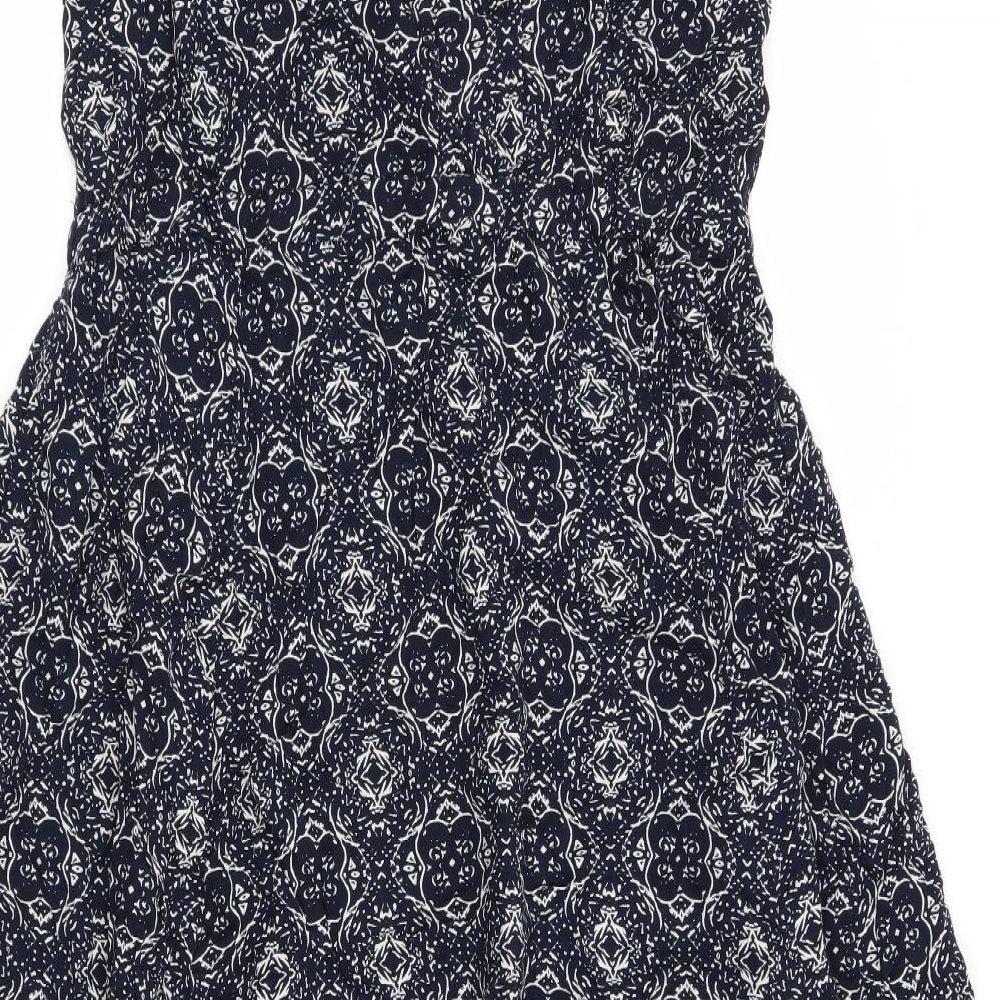 Apricot Womens Blue Floral  Fit & Flare  Size 14  - Hankerchief Hem Dress