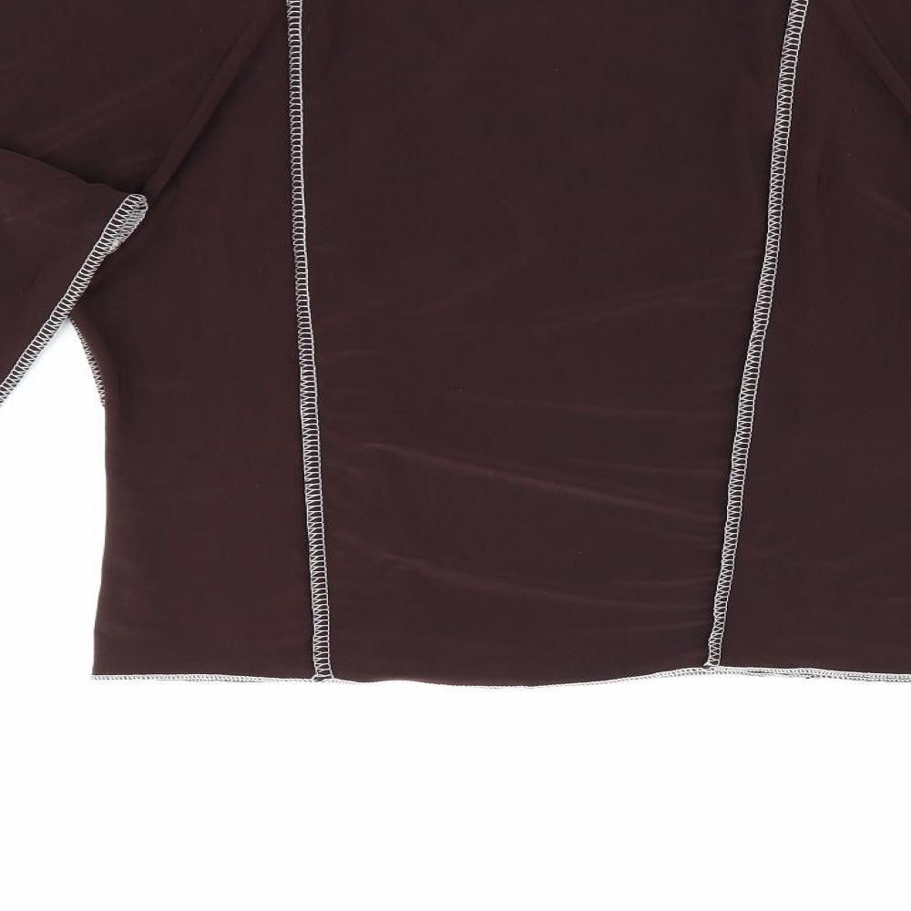 PRETTYLITTLETHING Womens Brown   Basic Blouse Size 10  - External seams