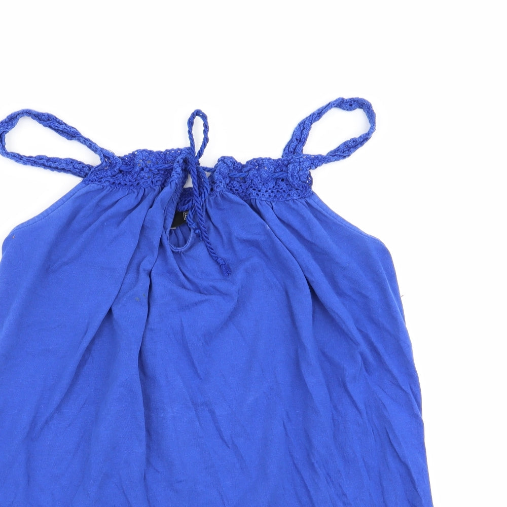 Florence and Fred Womens Blue   Tunic T-Shirt Size 12  - Keyhole neck