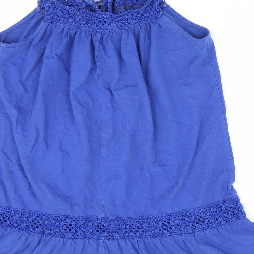 Florence and Fred Womens Blue   Tunic T-Shirt Size 12  - Keyhole neck