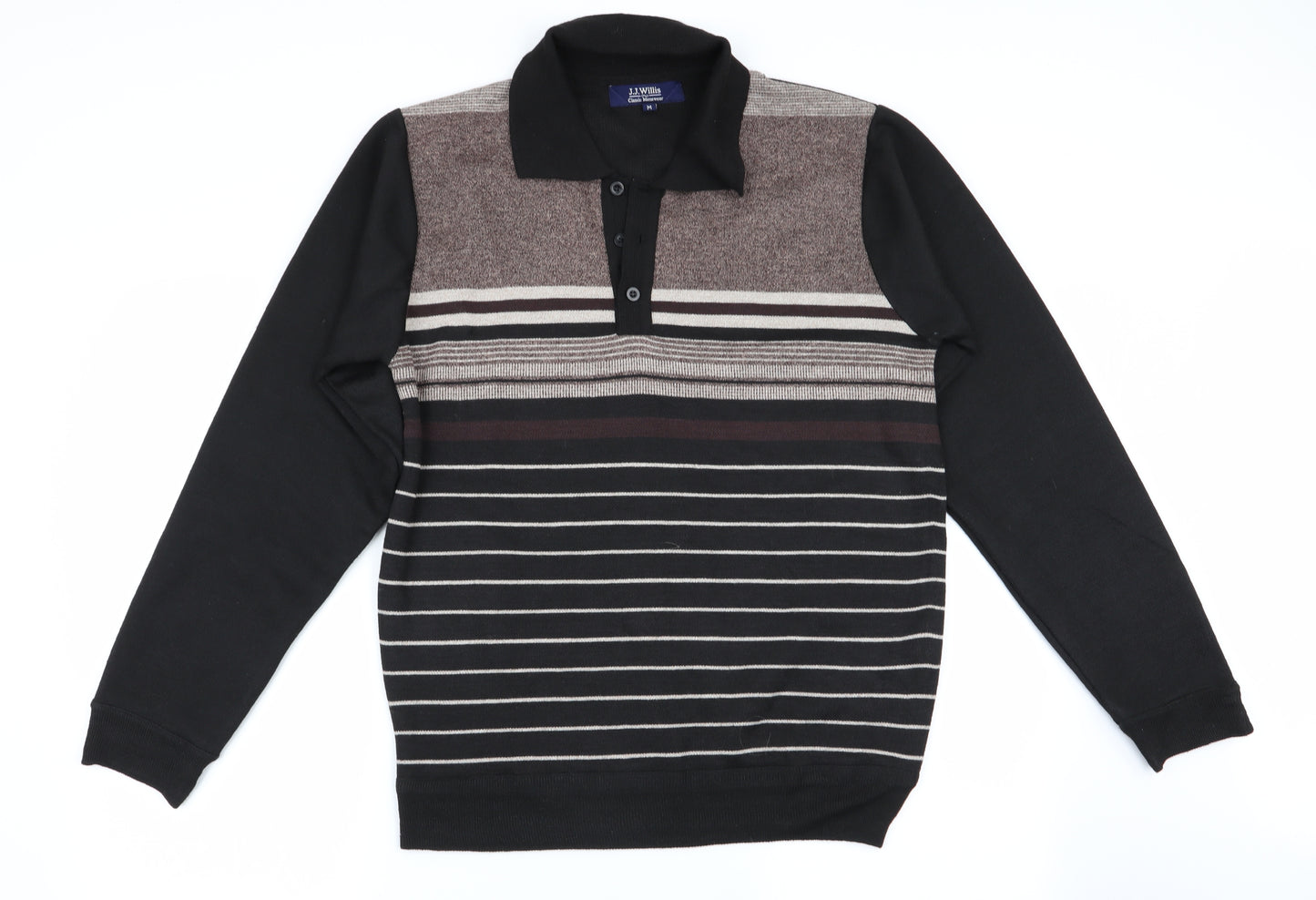J.J.Willis Mens Brown Striped  Pullover Jumper Size M