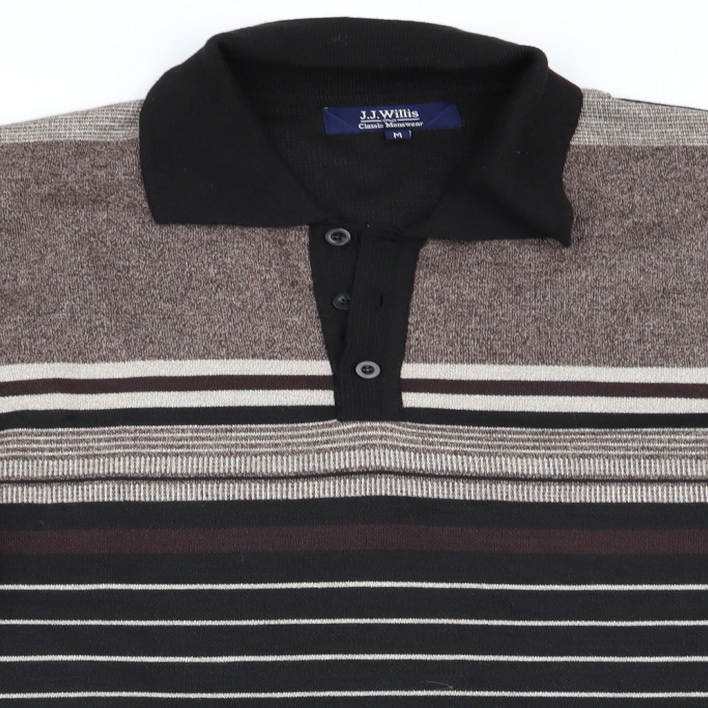 J.J.Willis Mens Brown Striped  Pullover Jumper Size M