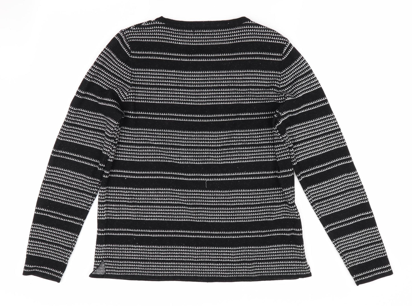 Papaya Womens Black Striped  Pullover Jumper Size 14