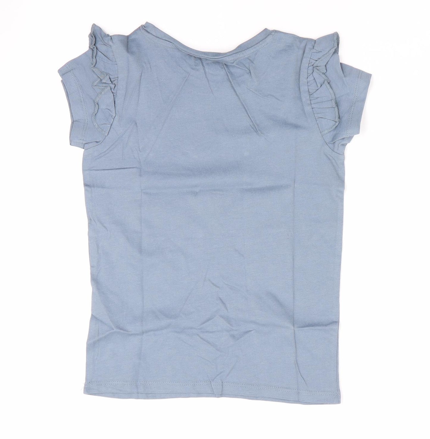 Lilly & Dan Girls Blue   Basic T-Shirt Size 7-8 Years