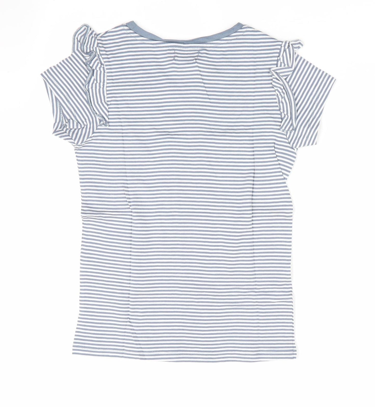 Lilly & Dan Girls Blue Striped  Basic T-Shirt Size 7-8 Years