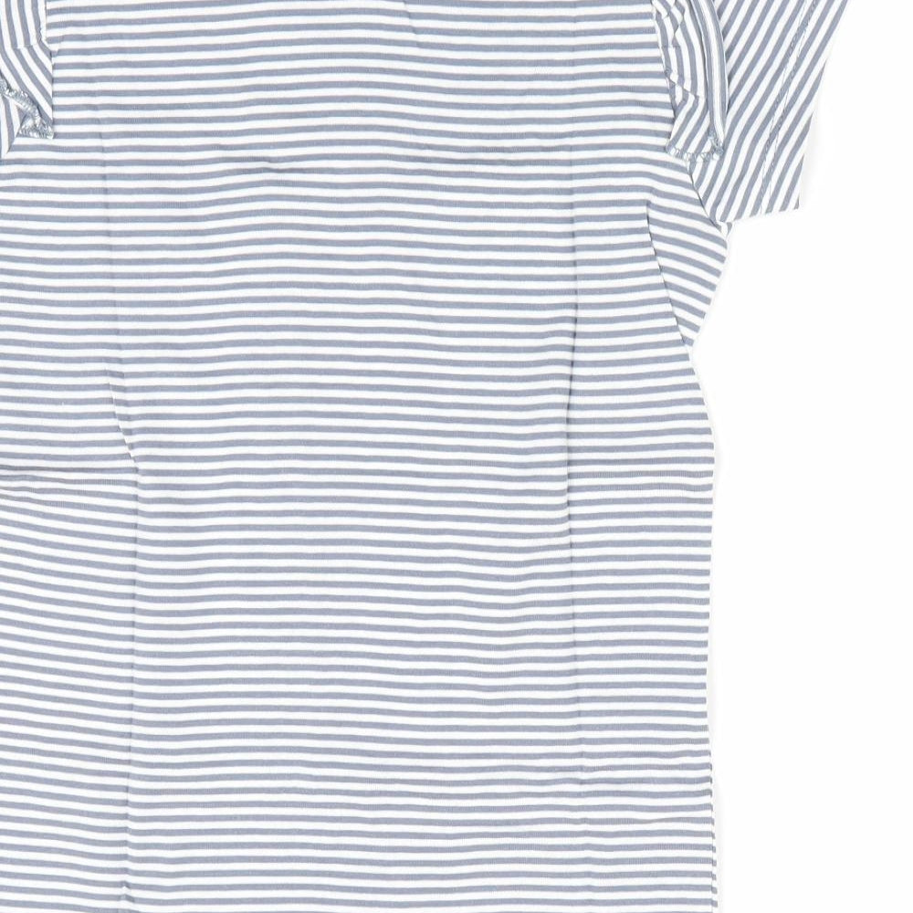 Lilly & Dan Girls Blue Striped  Basic T-Shirt Size 7-8 Years