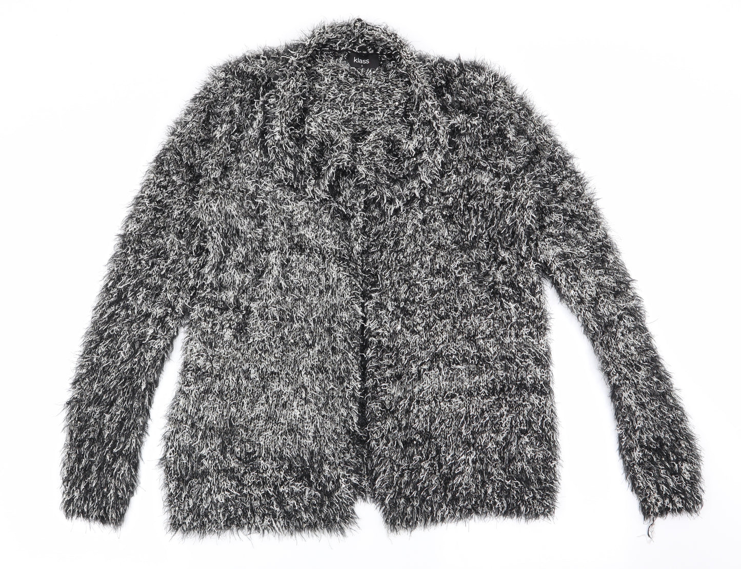 Klass Womens Black   Cardigan Jumper Size S  - Subtle shimmer effect fluffy
