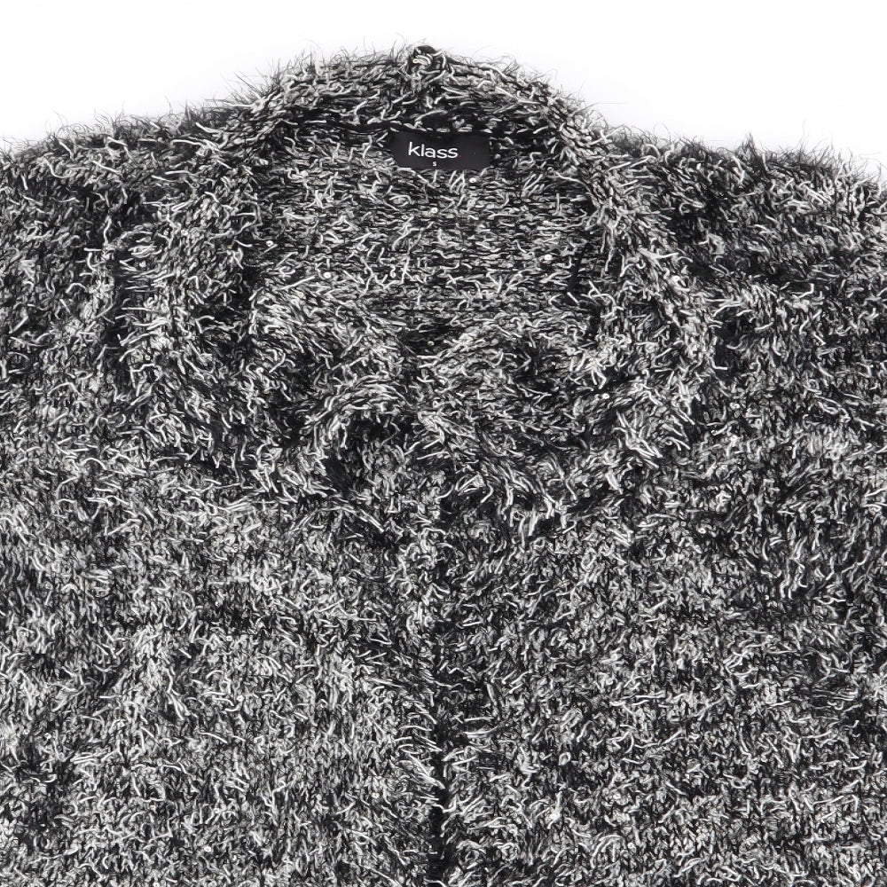 Klass Womens Black   Cardigan Jumper Size S  - Subtle shimmer effect fluffy