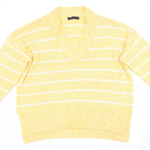Marks and Spencer Womens Yellow Striped  Pullover Jumper Size L