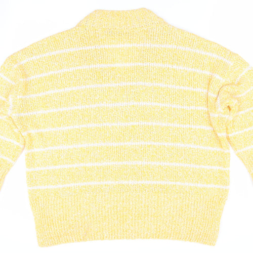Marks and Spencer Womens Yellow Striped  Pullover Jumper Size L