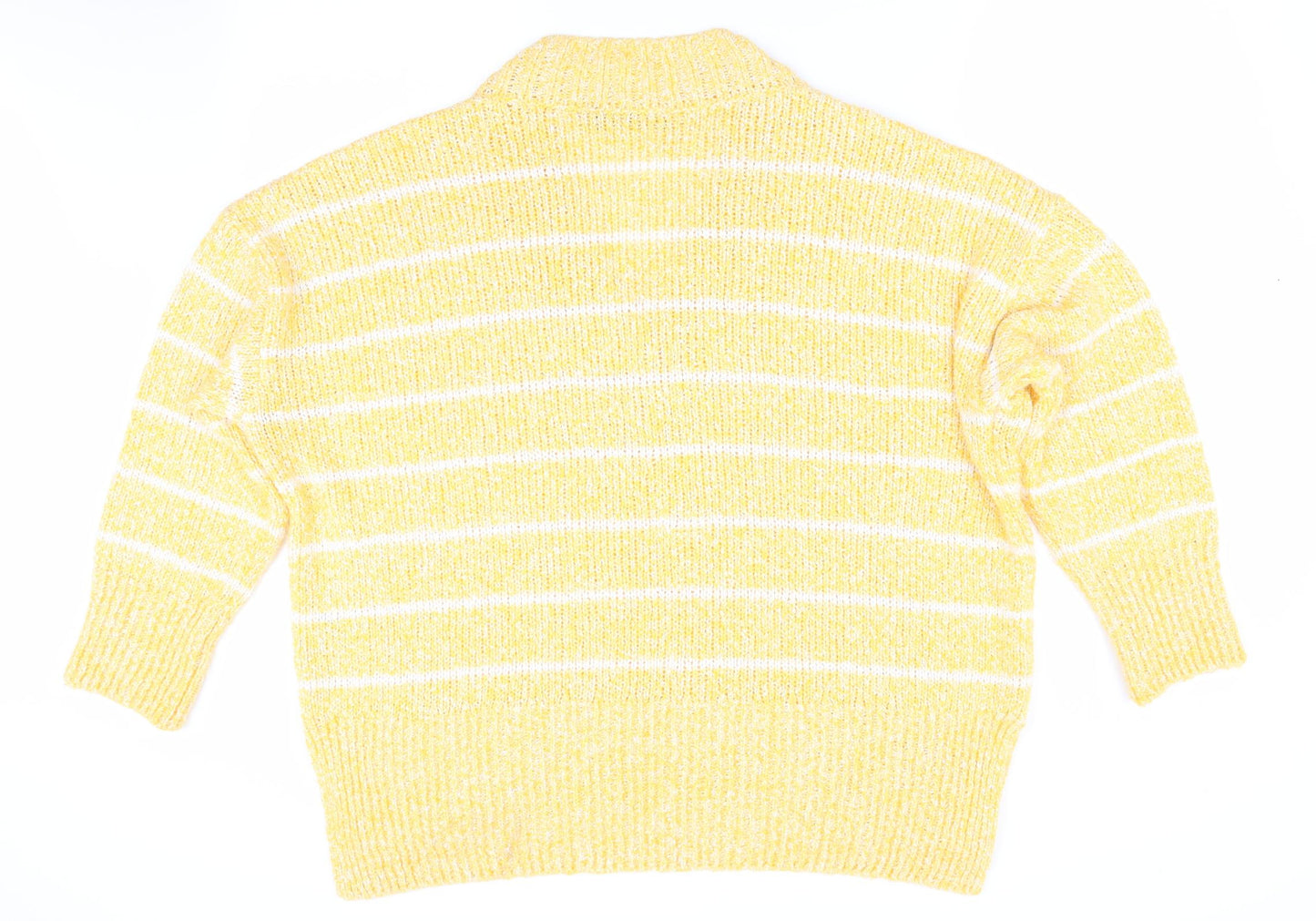 Marks and Spencer Womens Yellow Striped  Pullover Jumper Size L