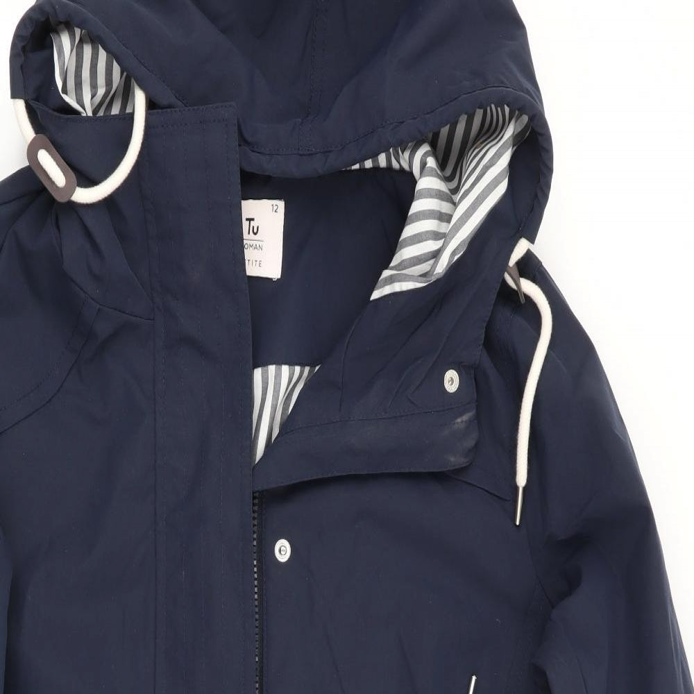 TU Womens Blue   Parka Coat Size 12