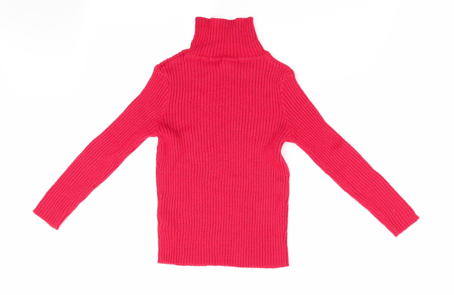 TU Girls Red   Pullover Jumper Size 6 Years  - Subtle glitter effect