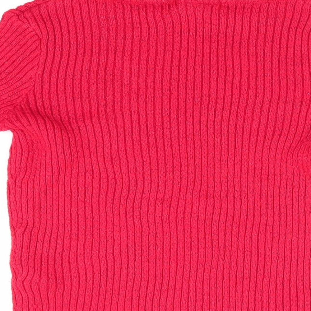 TU Girls Red   Pullover Jumper Size 6 Years  - Subtle glitter effect
