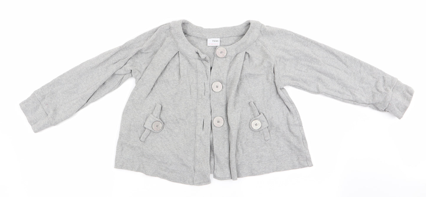NEXT Girls Grey   Cardigan Jumper Size 9 Years