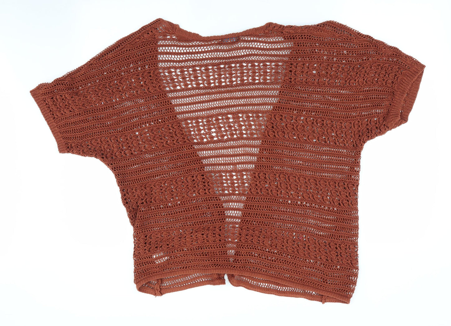Peacock Womens Brown   Cardigan Jumper Size 12  - open knit