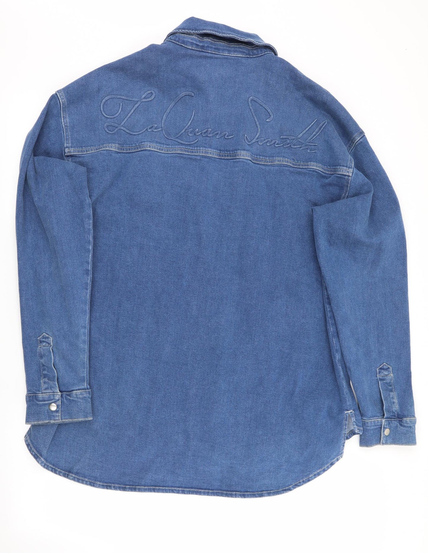 ASOS Design Womens Blue   Jacket Coat Size M  - Longline Distressed Demin Jacket
