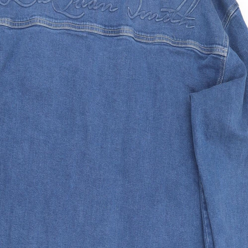 ASOS Design Womens Blue   Jacket Coat Size M  - Longline Distressed Demin Jacket