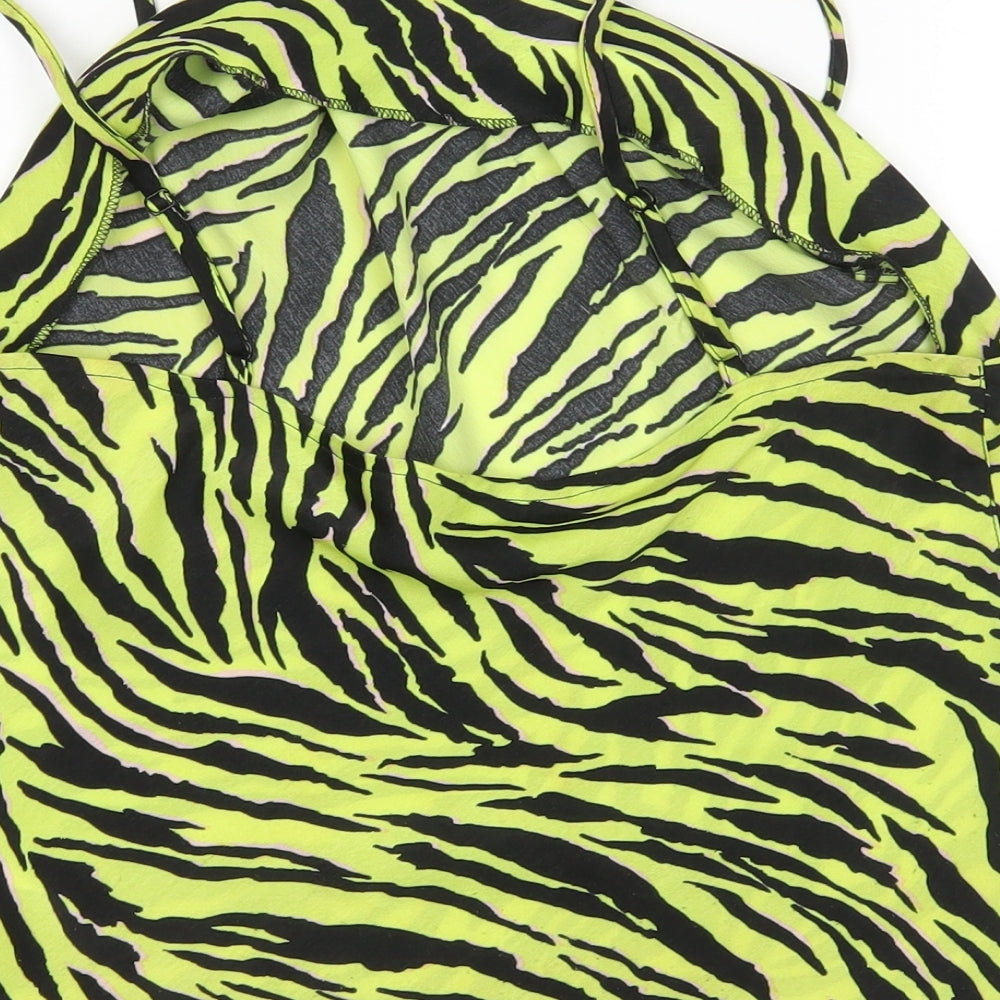 Miss Selfridge Womens Multicoloured Animal Print  Basic Tank Size 12